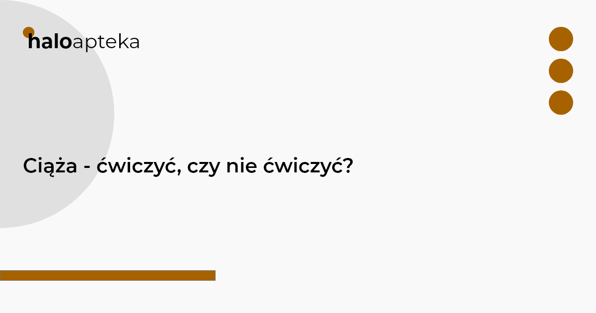 Ciąża - ćwiczyć, czy nie ćwiczyć?